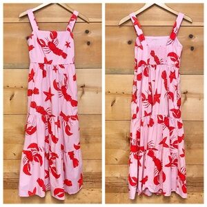 Jcrew Lobster square neck midi sleeveless picnic summer boil New Orleans dress